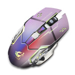 FREEDOM-WOLF X8 2400 DPI 6 Tasten 2,4G Kabelloses Laden Leise Leuchtende Gaming-Maus, X8 Schwarz, X8 Metallgrau, X8 Sternenschwarz