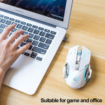 FREEDOM-WOLF X8 2400 DPI 6 Tasten 2,4G Kabelloses Laden Leise Leuchtende Gaming-Maus, X8 Schwarz, X8 Metallgrau, X8 Sternenschwarz