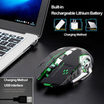 FREEDOM-WOLF X8 2400 DPI 6 Tasten 2,4G Kabelloses Laden Leise Leuchtende Gaming-Maus, X8 Schwarz, X8 Metallgrau, X8 Sternenschwarz