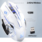 FREEDOM-WOLF X8 2400 DPI 6 Tasten 2,4G Kabelloses Laden Leise Leuchtende Gaming-Maus, X8 Schwarz, X8 Metallgrau, X8 Sternenschwarz