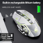FREEDOM-WOLF X8 2400 DPI 6 Tasten 2,4G Kabelloses Laden Leise Leuchtende Gaming-Maus, X8 Schwarz, X8 Metallgrau, X8 Sternenschwarz