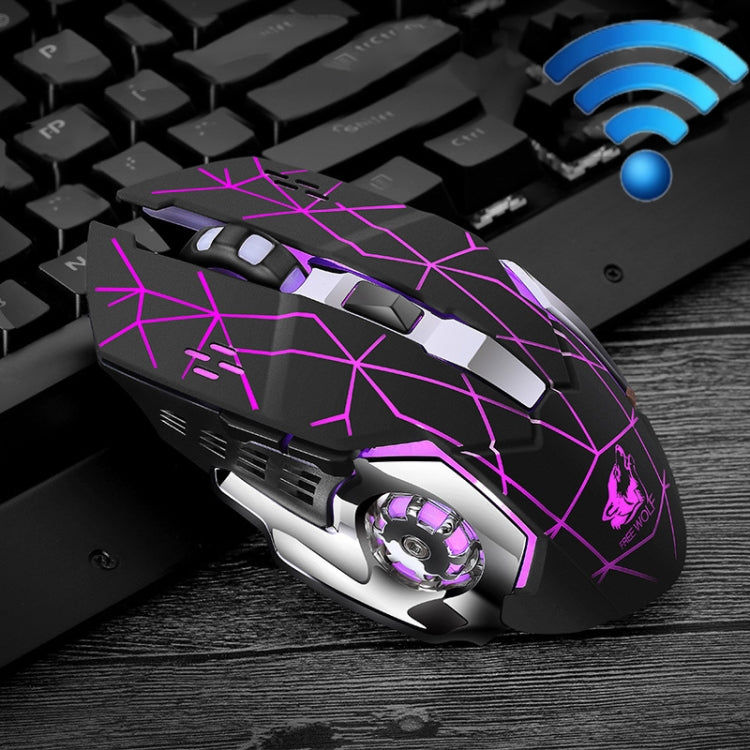 FREEDOM-WOLF X8 2400 DPI 6 Tasten 2,4G Kabelloses Laden Leise Leuchtende Gaming-Maus, X8 Schwarz, X8 Metallgrau, X8 Sternenschwarz