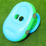 Sonnenschutz und UV-Schutz Baby-Schwimmring Auto Bootsform Aufblasbarer Schwimmring mit Horn, Hellblau + Grün, Lila + Gelb