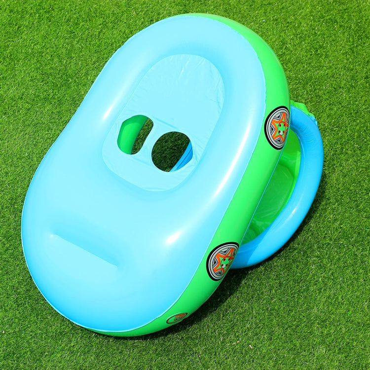 Sonnenschutz und UV-Schutz Baby-Schwimmring Auto Bootsform Aufblasbarer Schwimmring mit Horn, Hellblau + Grün, Lila + Gelb