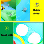 Sonnenschutz und UV-Schutz Baby-Schwimmring Auto Bootsform Aufblasbarer Schwimmring mit Horn, Hellblau + Grün, Lila + Gelb
