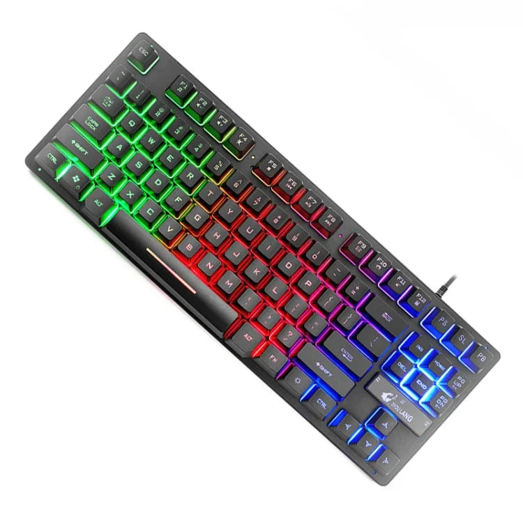 ZIYOULANG K16 87-Tasten Gaming-Notebook-Tastatur mit farbiger Mixed-Light-Beleuchtung, Kabellänge: 1,5 m, K16