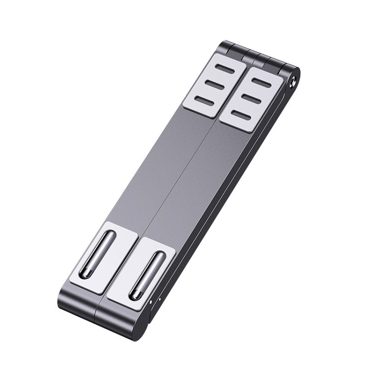 Metall Laptop-Ständer Computer-Kühlung Faltbar Mini Flacher Erhöhter Halter, Grau, Silber