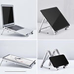 Metall Laptop-Ständer Computer-Kühlung Faltbar Mini Flacher Erhöhter Halter, Grau, Silber