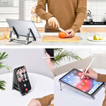 Metall Laptop-Ständer Computer-Kühlung Faltbar Mini Flacher Erhöhter Halter, Grau, Silber