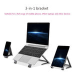 Metall Laptop-Ständer Computer-Kühlung Faltbar Mini Flacher Erhöhter Halter, Grau, Silber
