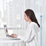Metall Laptop-Ständer Computer-Kühlung Faltbar Mini Flacher Erhöhter Halter, Grau, Silber