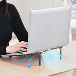 Metall Laptop-Ständer Computer-Kühlung Faltbar Mini Flacher Erhöhter Halter, Grau, Silber