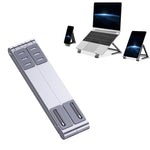 Metall Laptop-Ständer Computer-Kühlung Faltbar Mini Flacher Erhöhter Halter, Grau, Silber