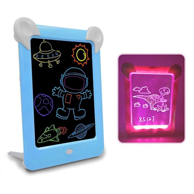 LED Leuchttafel, elektronische Fluoreszenz-Schreibtafel, Kinder-Lichtmalerei-Nachrichtentafel, Blau, Pink