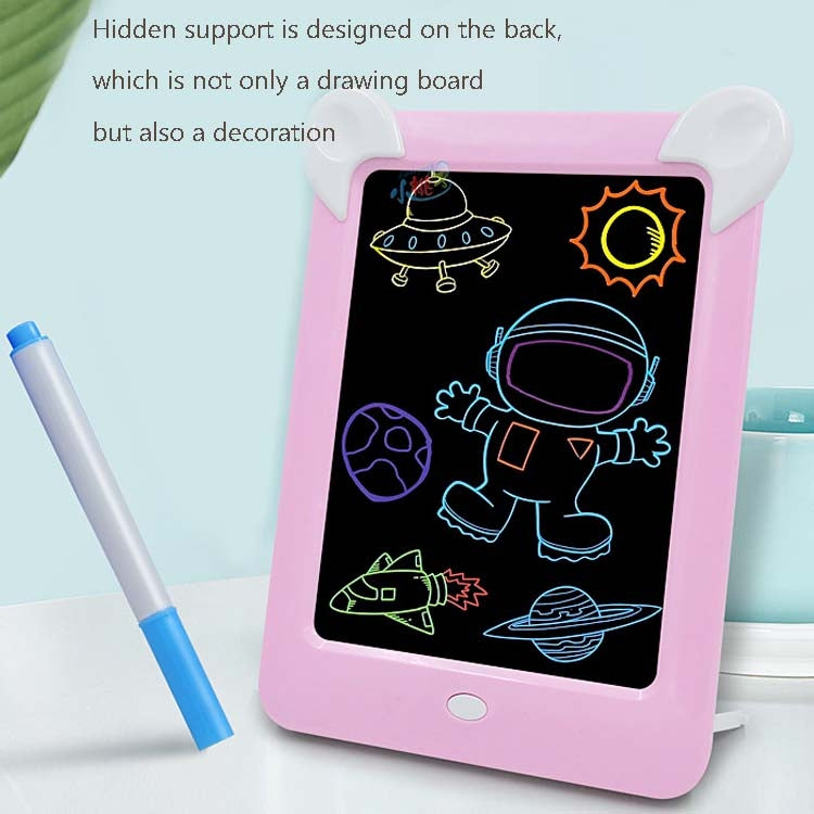 LED Leuchttafel, elektronische Fluoreszenz-Schreibtafel, Kinder-Lichtmalerei-Nachrichtentafel, Blau, Pink