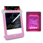LED Leuchttafel, elektronische Fluoreszenz-Schreibtafel, Kinder-Lichtmalerei-Nachrichtentafel, Blau, Pink