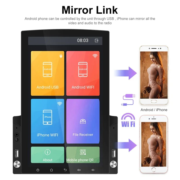 9,7 Zoll Vertikaler Bildschirm HD 2,5D Glas Auto MP5 Player Android Navigation All-in-one Gerät, Standard, Standard+4 Lichtkamera, Standard+8 Lichtkamera, Standard+12 Lichtkamera