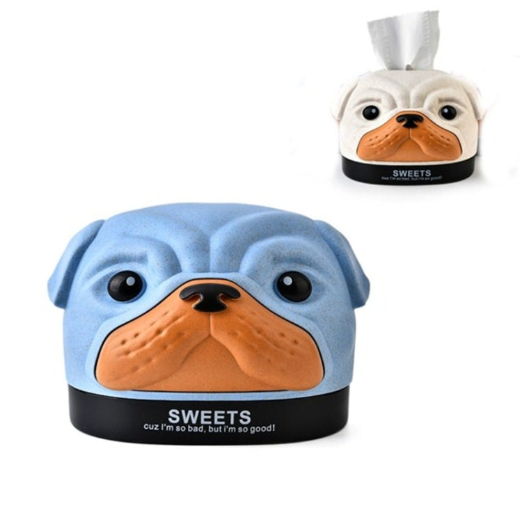 Kreative Weizen-Bobbi-Hund-Taschentuchbox Wohnzimmer Schlafzimmer Desktop-Papierspender Aufbewahrungsbox, Grün, Blau, Pink, Beige