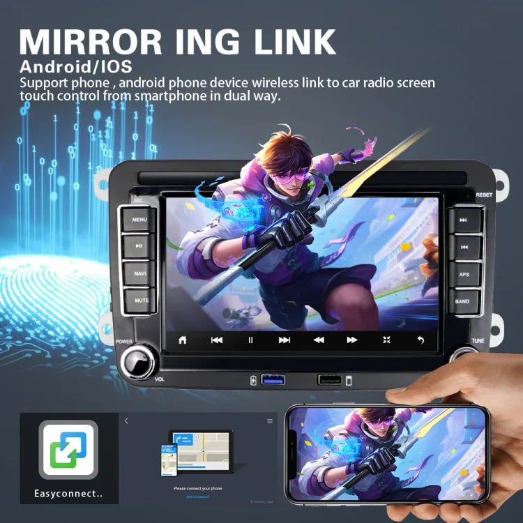 Passend für Volkswagen 7-Zoll Auto Multimedia Player Navigation Bluetooth Rückfahr Integriertes Gerät Android 10.0, 1+16G, 2+16G, 2+32G