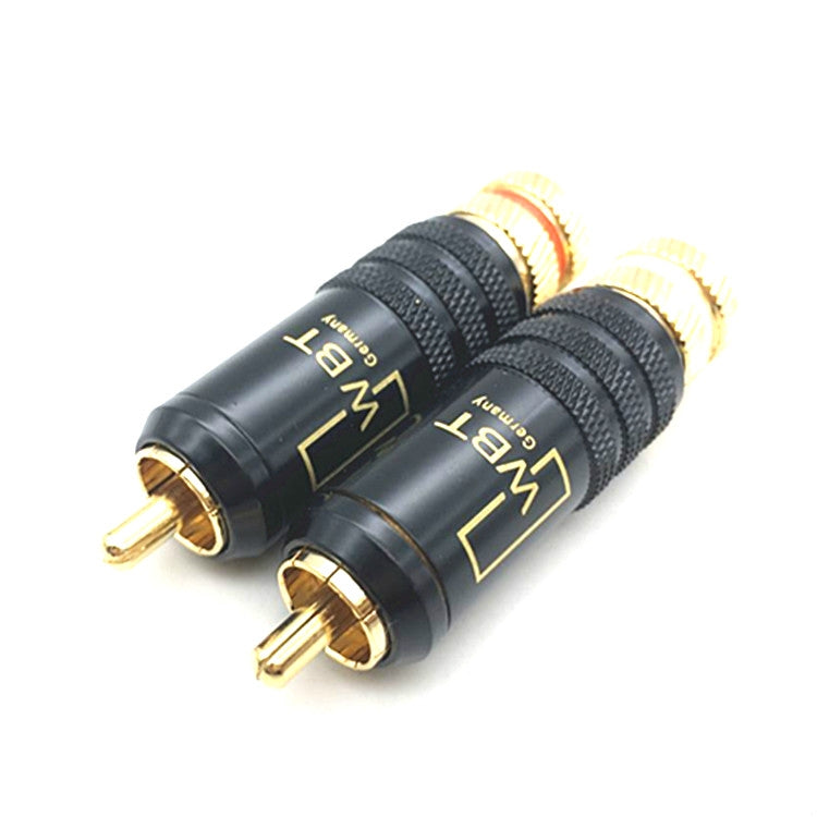 2 Stück WBT-0144 RCA Lotus Stecker AV Audio- und Video-Stecker