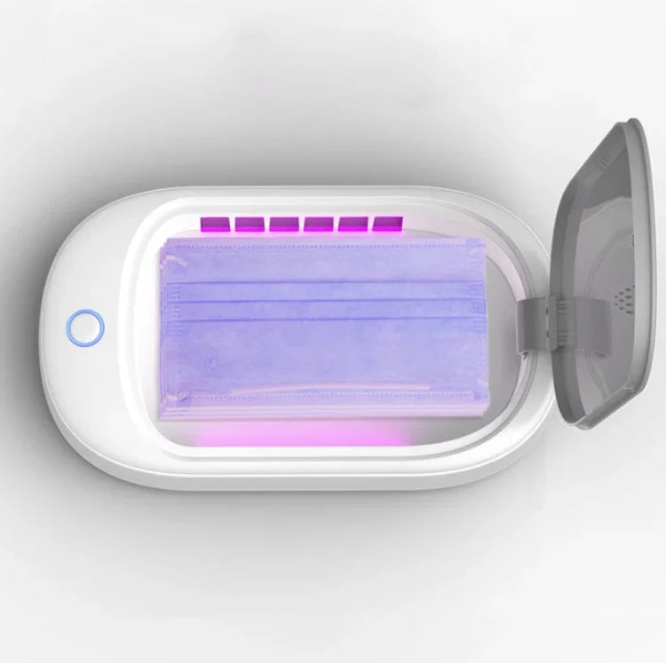 HE01 Sterilisationsbox, Handy-Desinfektionsbox, UVC-Ultraviolett-Sterilisationslampe, grauer Deckel, dunkelgrüner Deckel