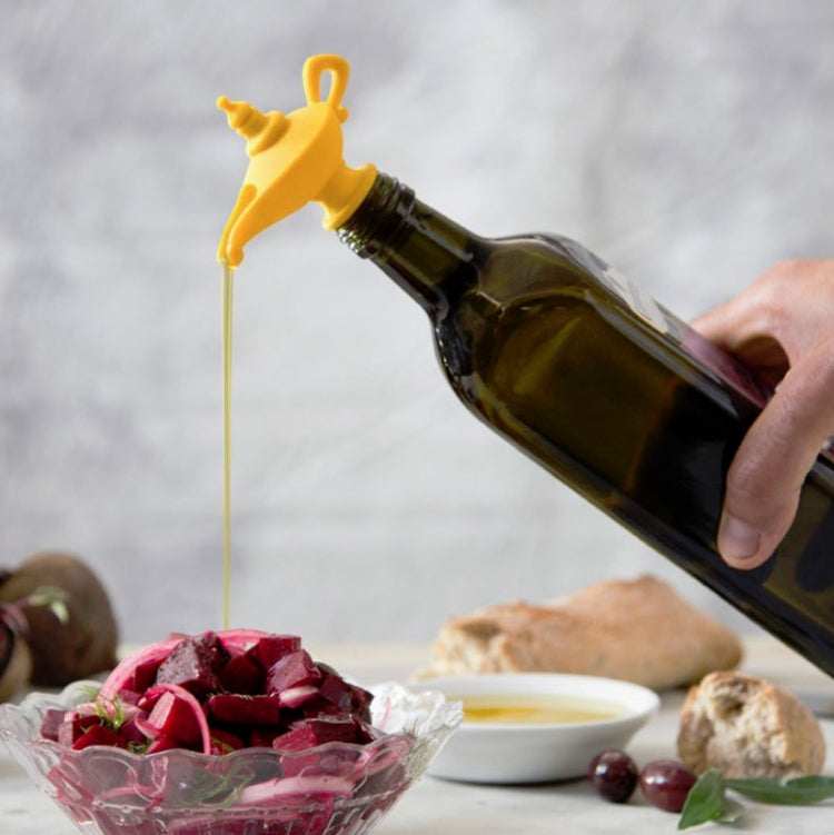 Kreativer Silikon Aladdin Magic Lamp Rotwein-Ausgießer, manueller luftdichter Flaschenverschluss, 3 Stück Weinflaschenverschluss
