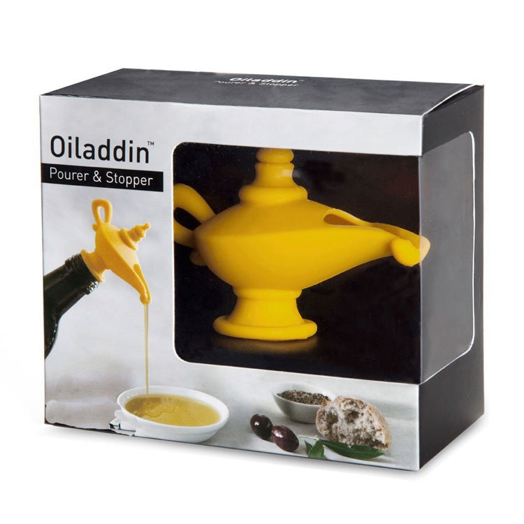 Kreativer Silikon Aladdin Magic Lamp Rotwein-Ausgießer, manueller luftdichter Flaschenverschluss, 3 Stück Weinflaschenverschluss