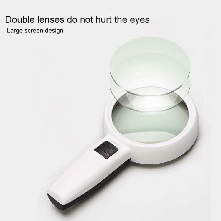 Handliches HD-Leselicht mit LED-Licht Leselupe und Wartungsvergrößerungsglas für Senioren, 95mm 10-fach, 110mm 30-fach Doppel-Linse