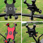 Elektrisches Fahrrad Handyhalter 360-Grad-Drehbarer Handyhalter Vier-Wege-Verstellbarer Halter für Motorrad, Lenker, Rückspiegel