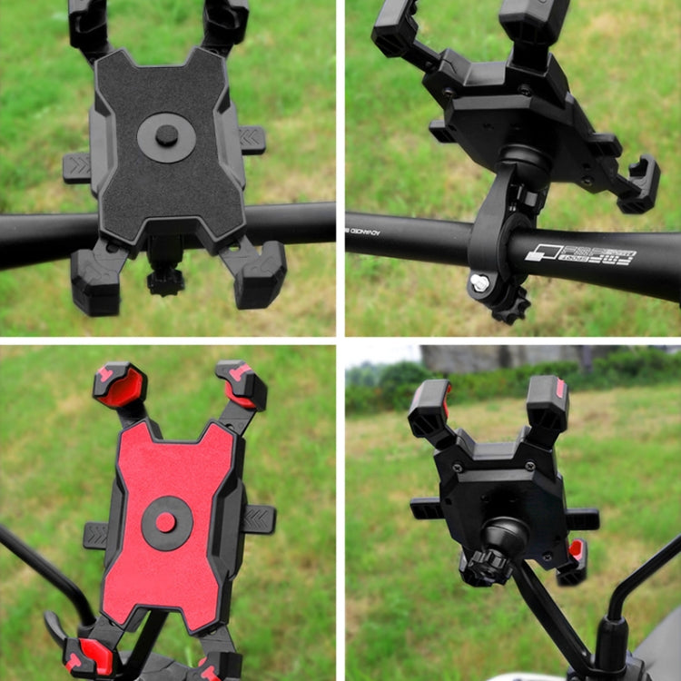 Elektrisches Fahrrad Handyhalter 360-Grad-Drehbarer Handyhalter Vier-Wege-Verstellbarer Halter für Motorrad, Lenker, Rückspiegel