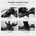 Elektrisches Fahrrad Handyhalter 360-Grad-Drehbarer Handyhalter Vier-Wege-Verstellbarer Halter für Motorrad, Lenker, Rückspiegel