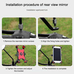 Elektrisches Fahrrad Handyhalter 360-Grad-Drehbarer Handyhalter Vier-Wege-Verstellbarer Halter für Motorrad, Lenker, Rückspiegel