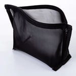 Schwarz Transparentes Mesh-Kosmetiktäschchen, dreiteiliges Set, große Kapazität, Reise-Kosmetik-Aufbewahrungstasche, dreiteiliges Aufbewahrungstaschen-Set