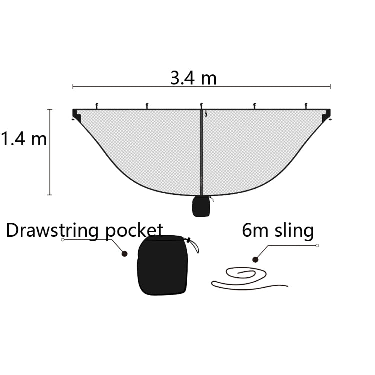Separates Moskitonetz für Hängematten, Outdoor-Hängematten-Moskitonetz und ohne Hängematte, Schwarz, Grau, Grün, Blau