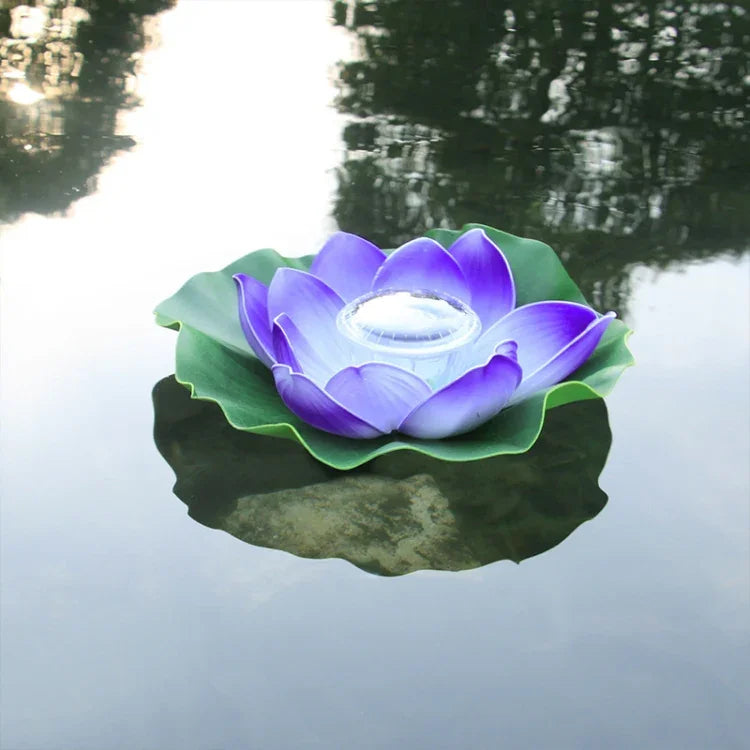 Solar-Schwimmlicht für den Außenbereich, wasserdicht, für Garten und Hof, Lotuslicht, Pink, Hellgelb, Weiß, Lila, Rot