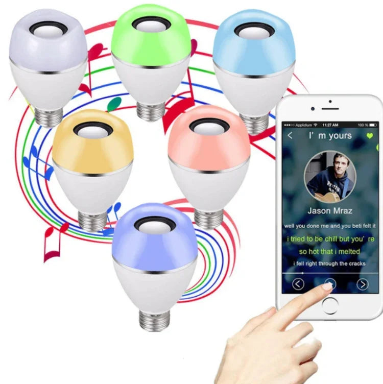 E27 LED Musikbirne Smart Buntes Fernbedienungs-Wecklicht, APP Multi-Link Musiklicht, APP+Fernbedienung