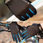 HSLEJP Outdoor Sports Breathable Touch Screen Antiskid Cycling Full Finger Gloves, M, L