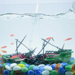 Aquarium-Fischbecken-Landschaftsdekorations-Sauerstoff-verbesserndes Spielzeug verfaultes Schiffswrack, Spielzeug verfaultes Schiffswrack
