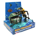 Pneumatische Aquariendekoration Taucher Schatzsuche Froschmann Aquarium-Landschaft