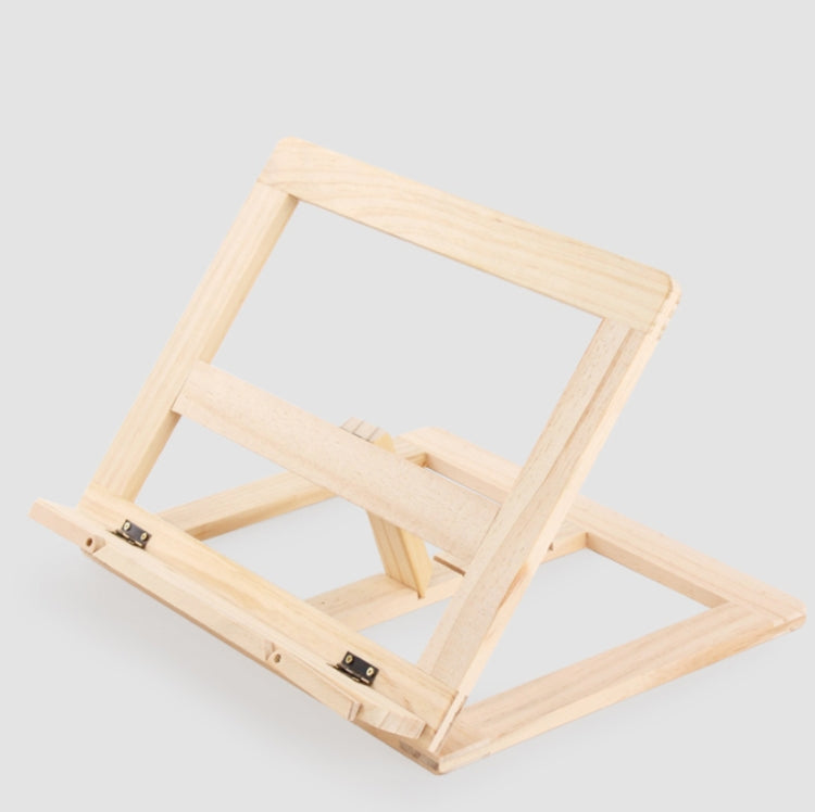 Wooden Reading Rack Children Notebook Stand Anti-myopia Book Stand, Log iron Clip, Log Wood Clip