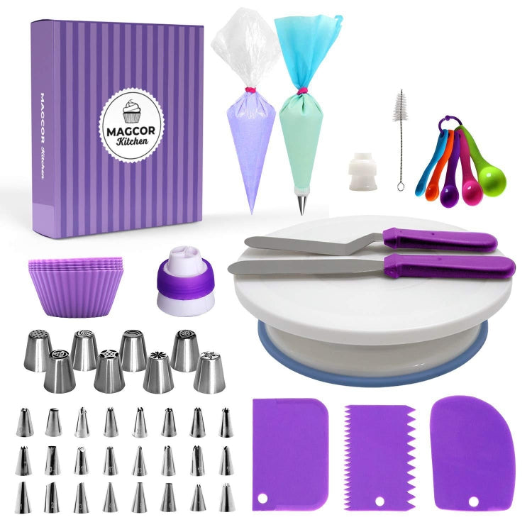 Kuchen-Drehscheiben-Set, Dekorationstisch, Dekorationsmund, Silikonbeutel, Backen, DIY-Kombination, 6-teiliges Set, 12-teiliges Set, 60-teiliges Set