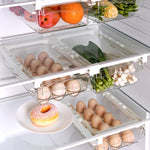Kühlschrank-Aufbewahrungsbox, Schubladentyp, quadratisch, multifunktionale Frischhaltebox für den Haushalt, 1 Eierbox, 1 Frischhaltebox, 2 Eierbox, 2 Frischhaltebox, 1 Eierbox + 1 Frischhaltebox, 1 Box ohne Haken