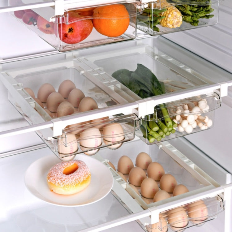 Kühlschrank-Aufbewahrungsbox, Schubladentyp, quadratisch, multifunktionale Frischhaltebox für den Haushalt, 1 Eierbox, 1 Frischhaltebox, 2 Eierbox, 2 Frischhaltebox, 1 Eierbox + 1 Frischhaltebox, 1 Box ohne Haken