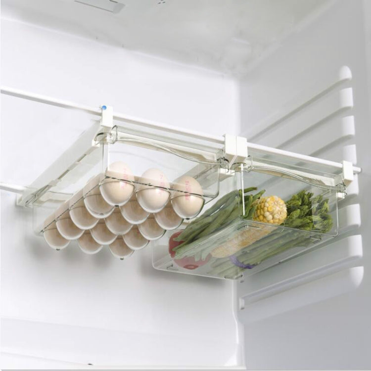Kühlschrank-Aufbewahrungsbox, Schubladentyp, quadratisch, multifunktionale Frischhaltebox für den Haushalt, 1 Eierbox, 1 Frischhaltebox, 2 Eierbox, 2 Frischhaltebox, 1 Eierbox + 1 Frischhaltebox, 1 Box ohne Haken