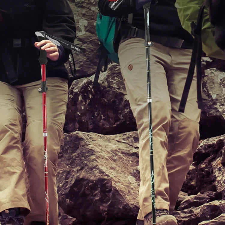 TANERDD TR-D0001 Trekkingstöcke aus Aluminiumlegierung, faltbare Outdoor-Gehstöcke, Wanderstöcke, TR-D0001 Kurz (Rot), TR-D0001 Kurz (Blau), TR-D0001 Kurz (Himmelblau), TR-D0001 Kurz (Violett), TR-D0001 Kurz (Schwarz), TR-D0001 Kurz (Grün)