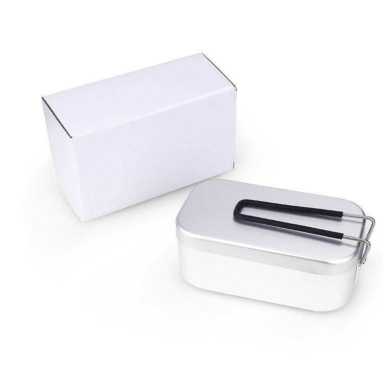 Outdoor Reise Camping Camping Lunchbox Tragbare faltbare Aluminium Lunchbox Retro Lunchbox Klein, Kleine normale Lunchbox, Lunchbox und Dämpfeinsatz