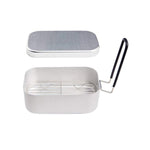Outdoor Reise Camping Camping Lunchbox Tragbare faltbare Aluminium Lunchbox Retro Lunchbox Klein, Kleine normale Lunchbox, Lunchbox und Dämpfeinsatz