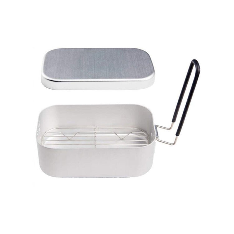 Outdoor Reise Camping Camping Lunchbox Tragbare faltbare Aluminium Lunchbox Retro Lunchbox Klein, Kleine normale Lunchbox, Lunchbox und Dämpfeinsatz