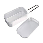 Outdoor Reise Camping Camping Lunchbox Tragbare faltbare Aluminium Lunchbox Retro Lunchbox Klein, Kleine normale Lunchbox, Lunchbox und Dämpfeinsatz