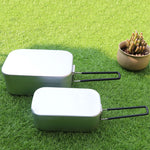 Outdoor Reise Camping Camping Lunchbox Tragbare faltbare Aluminium Lunchbox Retro Lunchbox Klein, Kleine normale Lunchbox, Lunchbox und Dämpfeinsatz